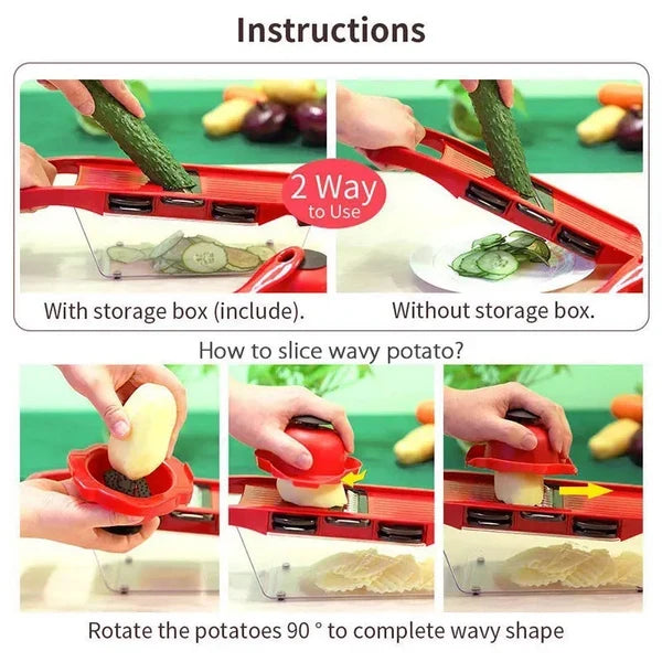 10-in-1 Mandoline Slicer β Multifunctional Vegetable Cutter & Grater