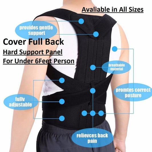 Adjustable Back Support Belt | Posture Corrector | Breathable Spine & Shoulder Support Brace for Men & Women