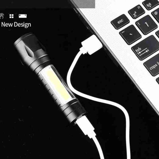 Portable LED Flashlight – Mini Rechargeable Torch with Side Light