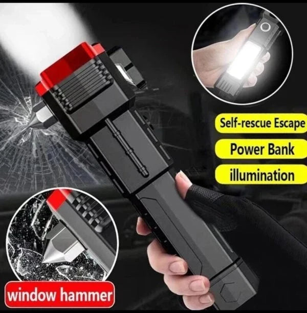 High-Power LED Torch Light | Rechargeable Flashlight with Power Bank