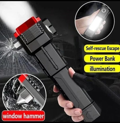 High-Power LED Torch Light | Rechargeable Flashlight with Power Bank