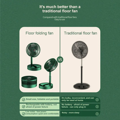 Rechargeable Folding Table Fan – Portable Telescopic Air Cooler