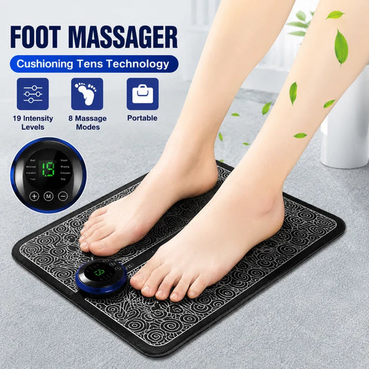 EMS Foot Massager Mat | USB Rechargeable Smart Electric Foot Massage Pad Technology