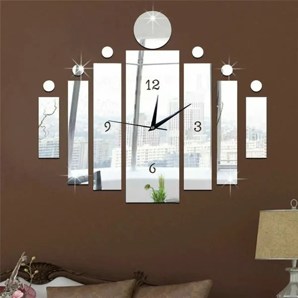 3D Tile Wooden Wall Clock – Decorative Wall Art for Home & Office