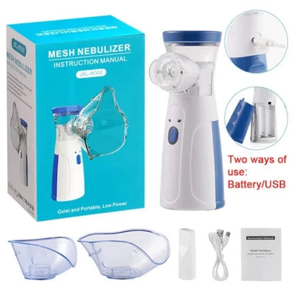 Portable Mesh Nebulizer – USB & Battery Operated Mini Personal Inhaler for Respiratory Care