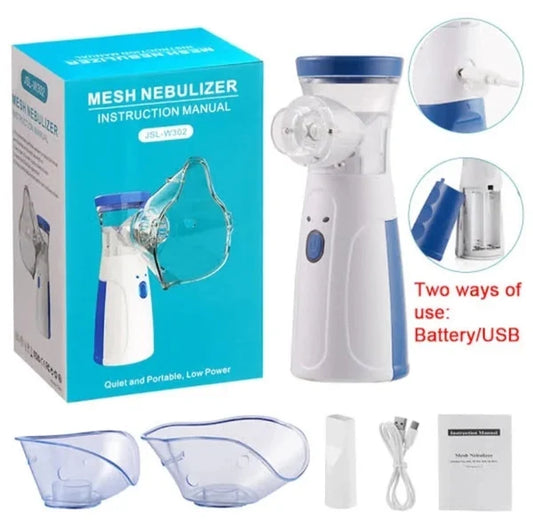 Portable Mesh Nebulizer – USB & Battery Operated Mini Personal Inhaler for Respiratory Care