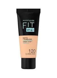 Maybelline New York Fit Me Matte & Poreless Liquid Foundation 18ml – Shade 120 Classic Ivory (Normal to Oily Skin)