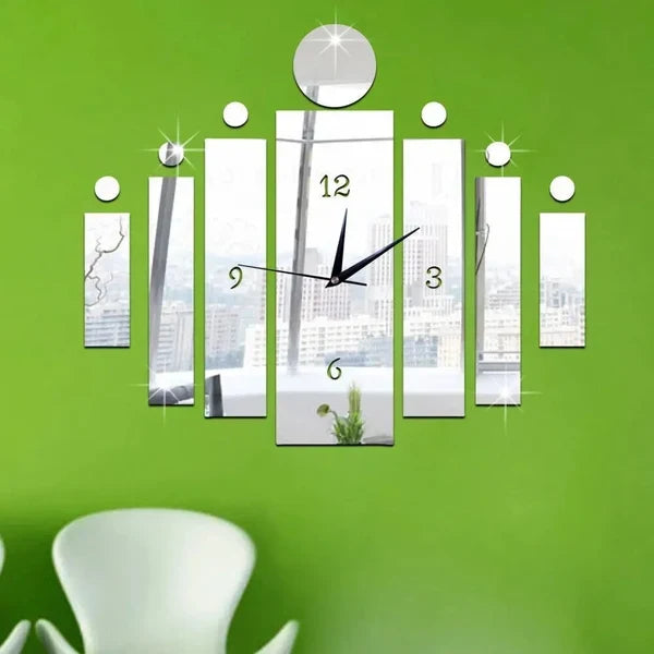3D Tile Wooden Wall Clock – Decorative Wall Art for Home & Office
