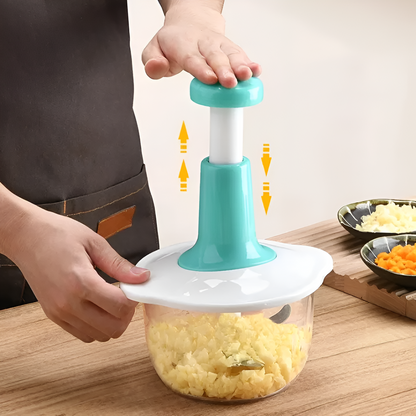 Handheld Manual Food Chopper – 1500ML Vegetable & Fruit Mincer