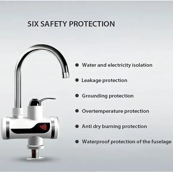 Hot Water Tap Instant Heating Electric Water Heater Faucet – Digital Display with Shower Head for Kitchen & Bathroom