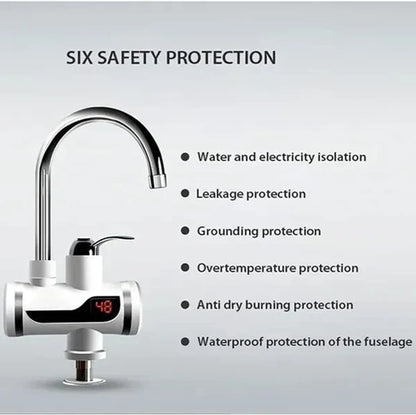 Hot Water Tap Instant Heating Electric Water Heater Faucet – Digital Display with Shower Head for Kitchen & Bathroom