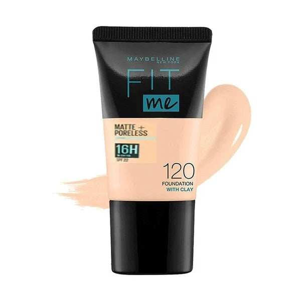 Maybelline New York Fit Me Matte & Poreless Liquid Foundation 18ml – Shade 120 Classic Ivory (Normal to Oily Skin)