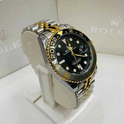 Luxury Rolex Style Watch – Golden & Silver Elegant Analog Timepiece