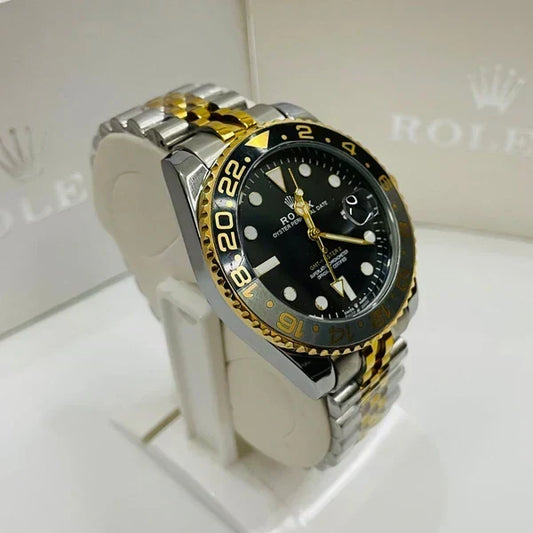 Luxury Rolex Style Watch – Golden & Silver Elegant Analog Timepiece