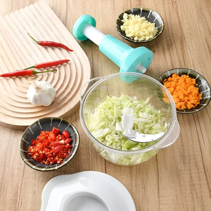 Handheld Manual Food Chopper – 1500ML Vegetable & Fruit Mincer