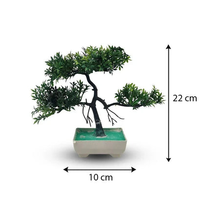 Green Artificial Bonsai Tree (1 Piece) – Decorative Bonsai for Home, Office & Bedroom