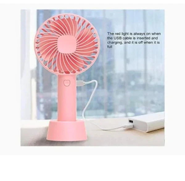 Portable USB Rechargeable Handheld Fan – Mini Electric Cooling Fan with 3 Speeds