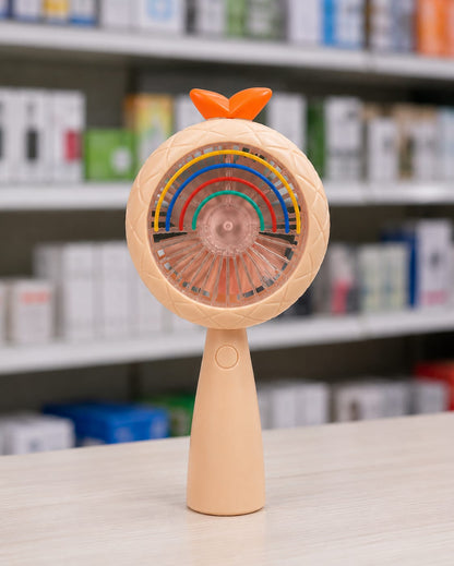 Rainbow LED Mini Fan – USB Rechargeable Handheld Fan