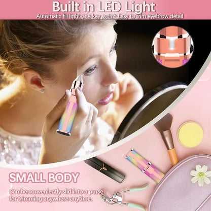 Rechargeable 2-in-1 Eyebrow Trimmer & Facial Hair Remover for Women– USB Charging, Painless & Portable