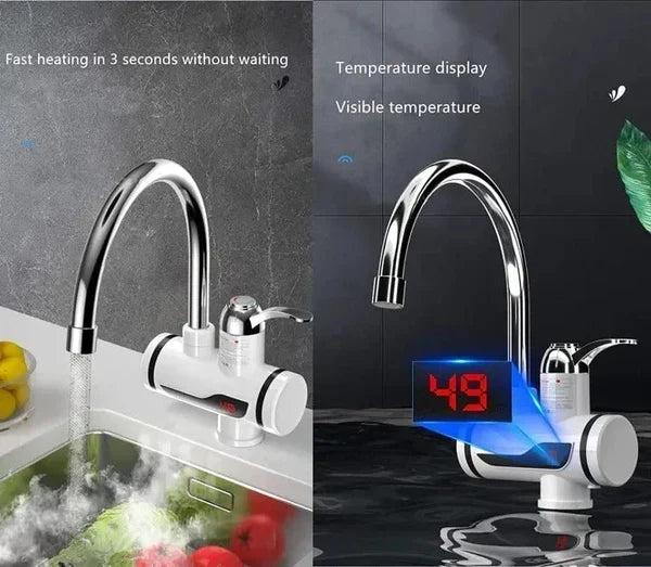 Hot Water Tap Instant Heating Electric Water Heater Faucet – Digital Display with Shower Head for Kitchen & Bathroom