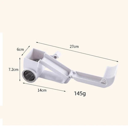 Hand Held Rotary Grater – Cheese Cutter, Vegetable Slicer & Grater