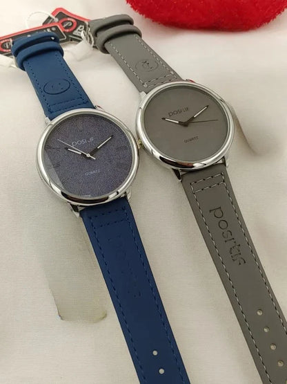 Positif Leather Strap Watch for Women – Elegant Quartz Wristwatch (Random Color, Without Box)