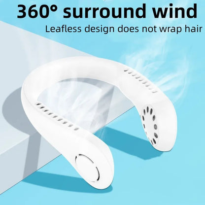 Mini Neck Portable No Bladeless Hanging Neck Rechargeable Air Cooler Mini Summer Sport Fan (Random Colors)