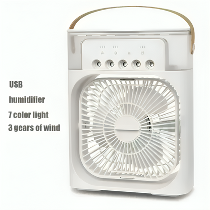 Mini Portable Color Fan AC – USB Rechargeable Air Cooler with LED Light |