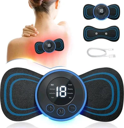 EMS Butterfly Neck Massager | Portable Electric Pulse Muscle Stimulator for Neck Pain Relief